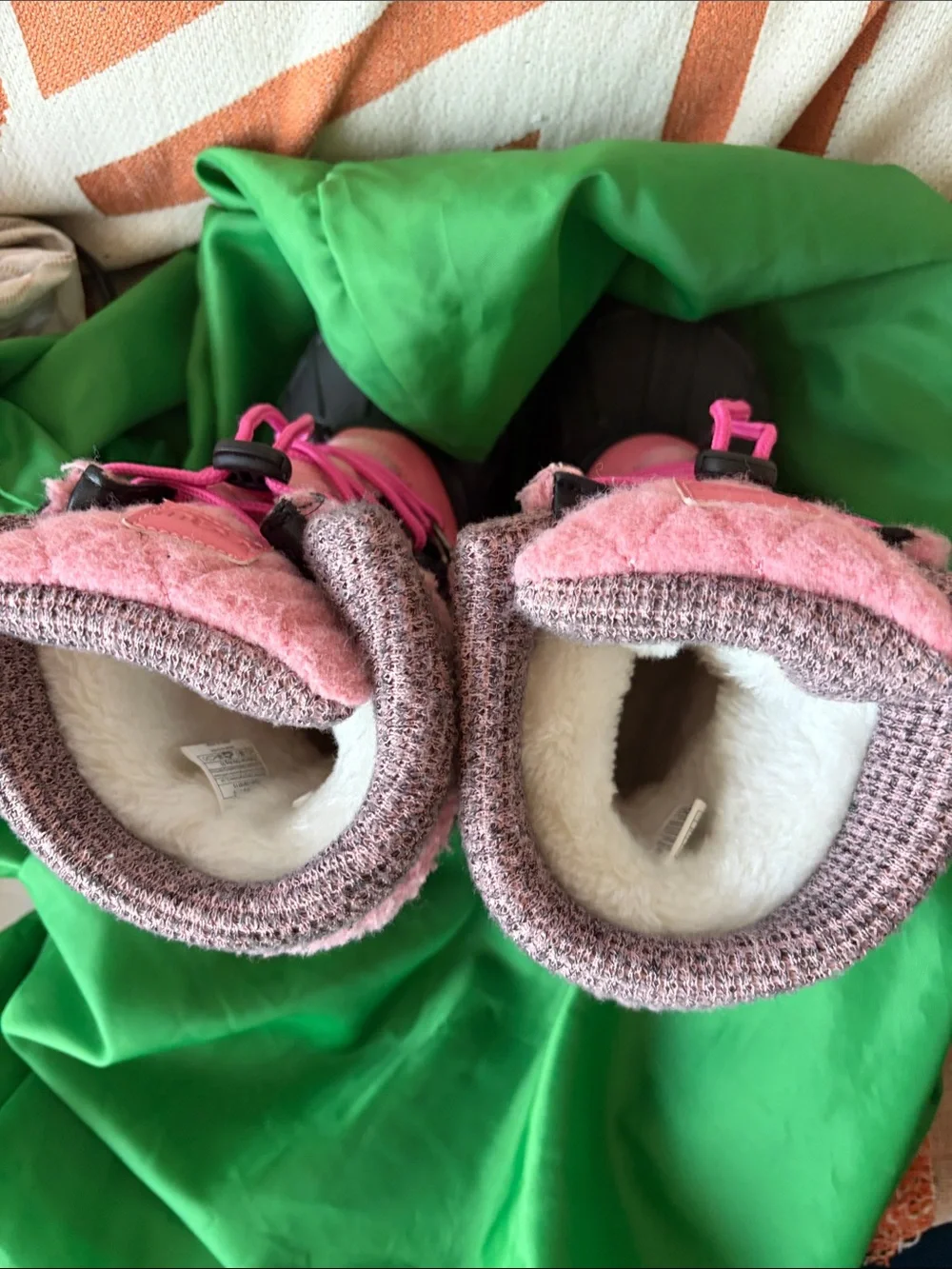 Kids Waterproof Pink Snow Boots with Insulated Fleece Lining
